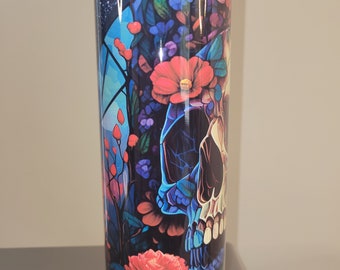 Skull and roses 20 ounce tumbler