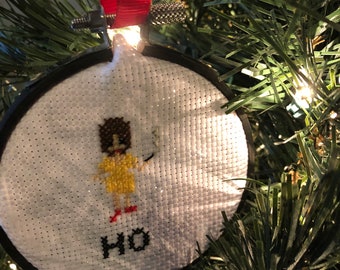 Ho Ho Ho Cross Stitch Christmas Ornament