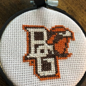 Bowling Green State University Cross Stitch Christmas Ornament
