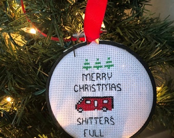 Sh*tter's Full Christmas Vacation Cross Stitch Christmas Ornament