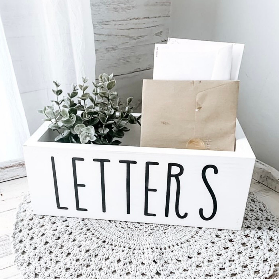 Rustic Mail Organizer Box Mail Holder Mail Organizer Etsy