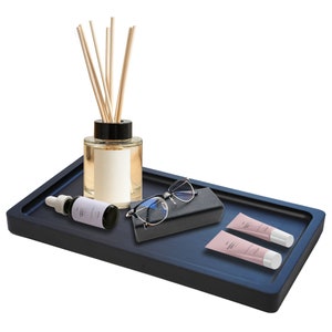 Black Bamboo Tray For Bathroom - Men Vanity Tray For Counter, Bamboo Vanity Tray For Perfume, Bamboo Vanity Tray, 12 Inch