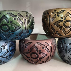 Hand-Painted Metallic Concrete Planter – Heavyweight Artisan Succulent Pot