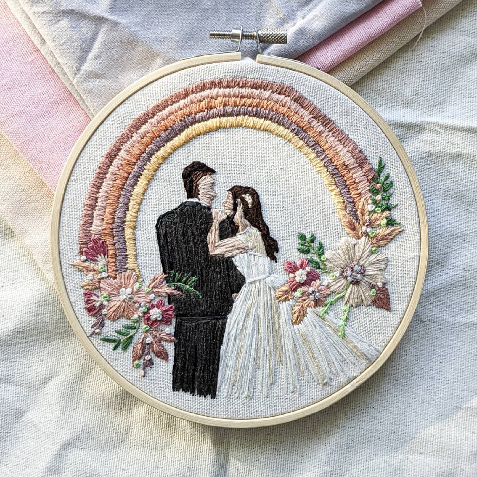 Custom Wedding Embroidery Hoop Custom Wedding Embroidery Hoop