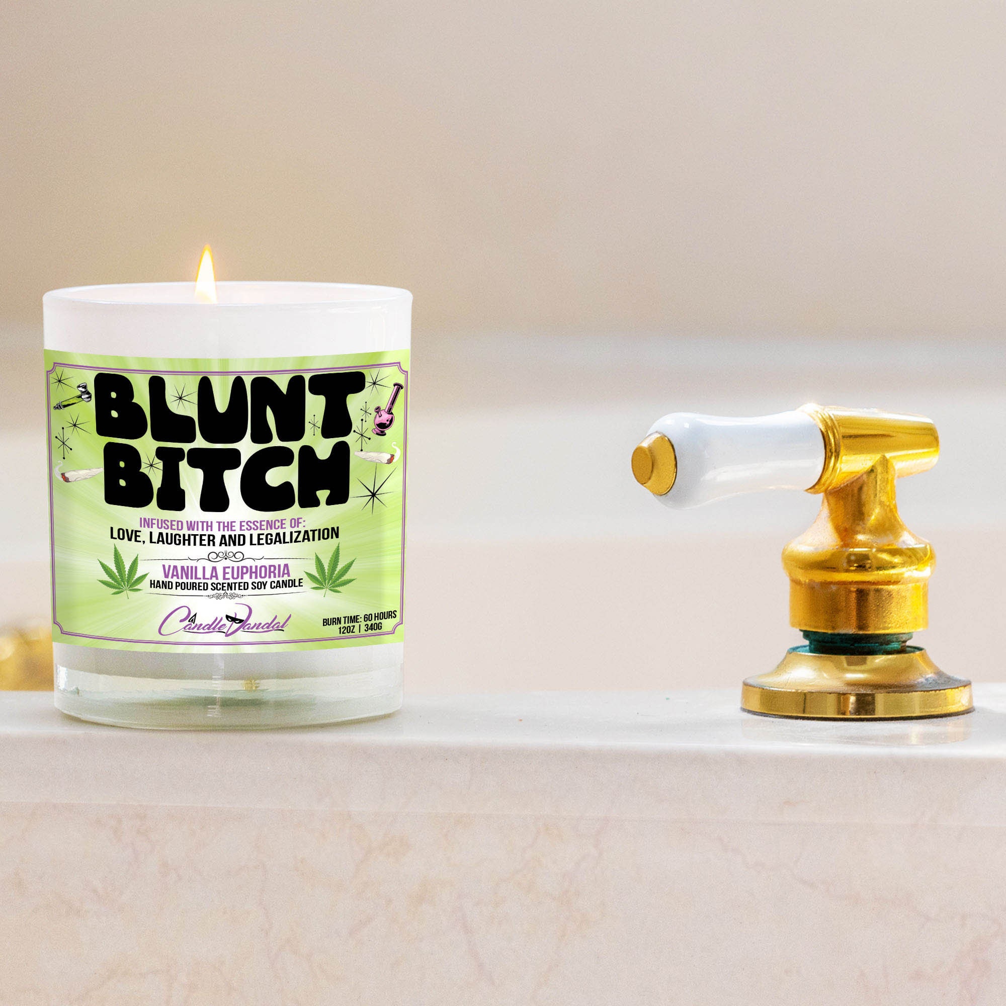 Funny Weed Marijuana Humor Candle Blunt Bitch Vanilla Etsy UK