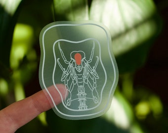 Doorzichtige sticker diepzee phronima amfipod