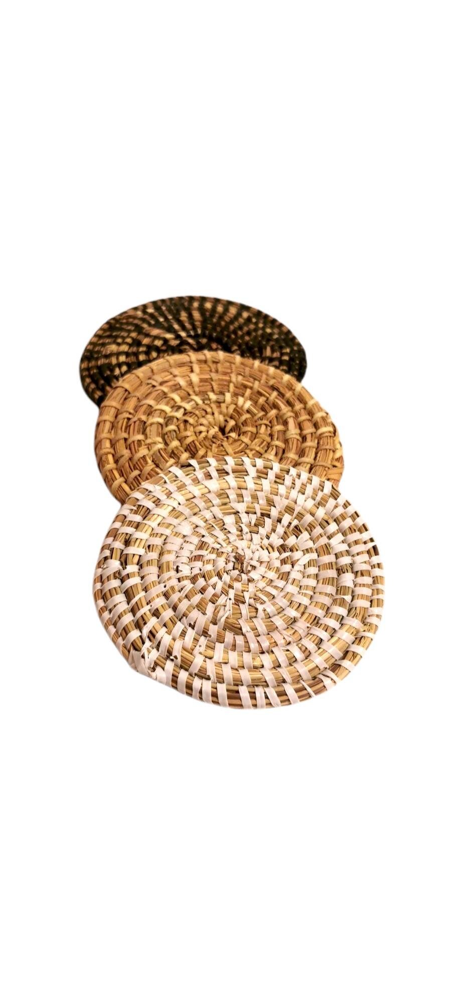 Lot de 4 Dessous Verre en Paille Tressé Niamé