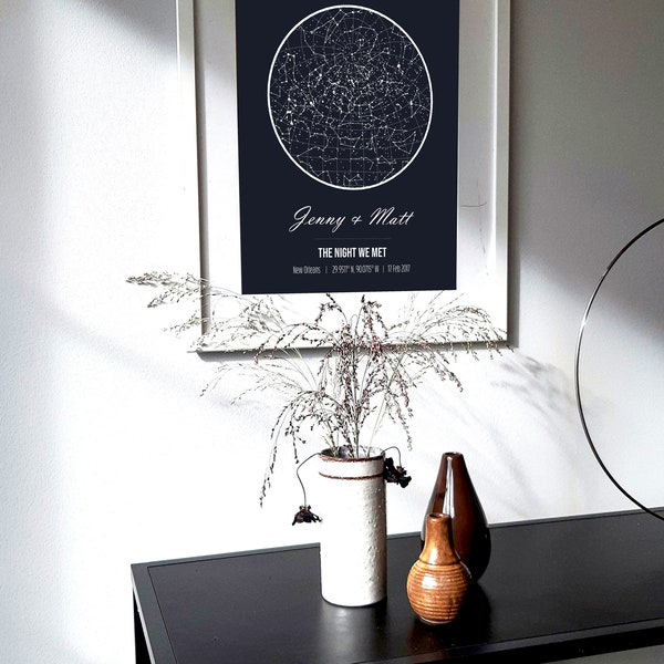 Personalized Star Map Constellation Print, Night We Met Anniversary Digital Gift, Birthday Gift, Constellation Print, Customized Gift