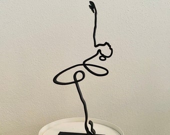 Escultura de bailarina: arte minimalista, decoración de mesa