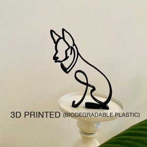 German Shepherd, minimalist art Plastic sculpture , home shelf statue, tabletop present, 3D printed gift, housewarming decor