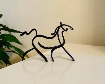 Escultura minimalista de caballo: decoración de mesa de PLA impresa en 3D