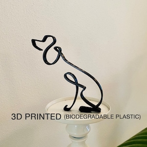 Poodle, minimalist art Plastic sculpture, dog figure, 3D printed gifts, home decor, shelf, tabletop presents, statue, housewarming gift, pet