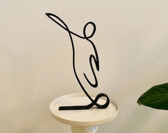 Soccer player, sport stadium game, tabletop Plastic figure, minimalist art sculpture, world championship, 3D printed gift, shelf decor, Ball