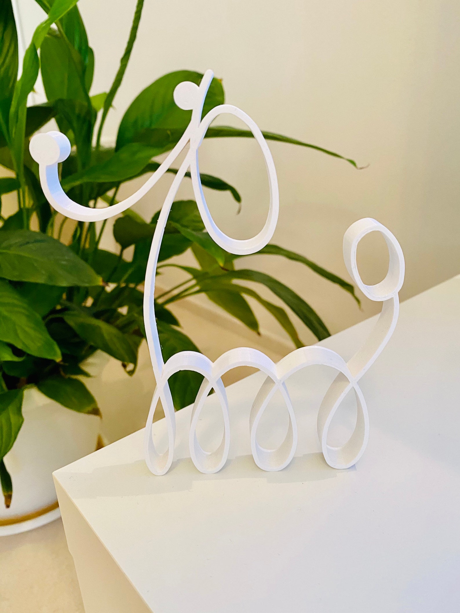 Cartoony Poodle Sculpture Minimalist Art Figure 3D Etsy