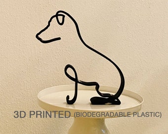 Jack Russell, breeds dog, minimalist art Plastic sculpture, shelf home decor, 3D printed gift, tabletop presents, housewarming figure