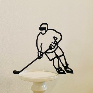 Ice Hockey, player Plastic figure, minimalist art, bookshelf sculpture, tabletop decor, Christmas gift, windowsill statue, 3D printed gift