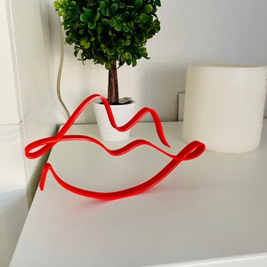 Lips, Sexy Item, BioPlastic furniture addition, windowsill statue, shelf sitter, desktop presents, always smile, love kiss, girlfriend hello Red