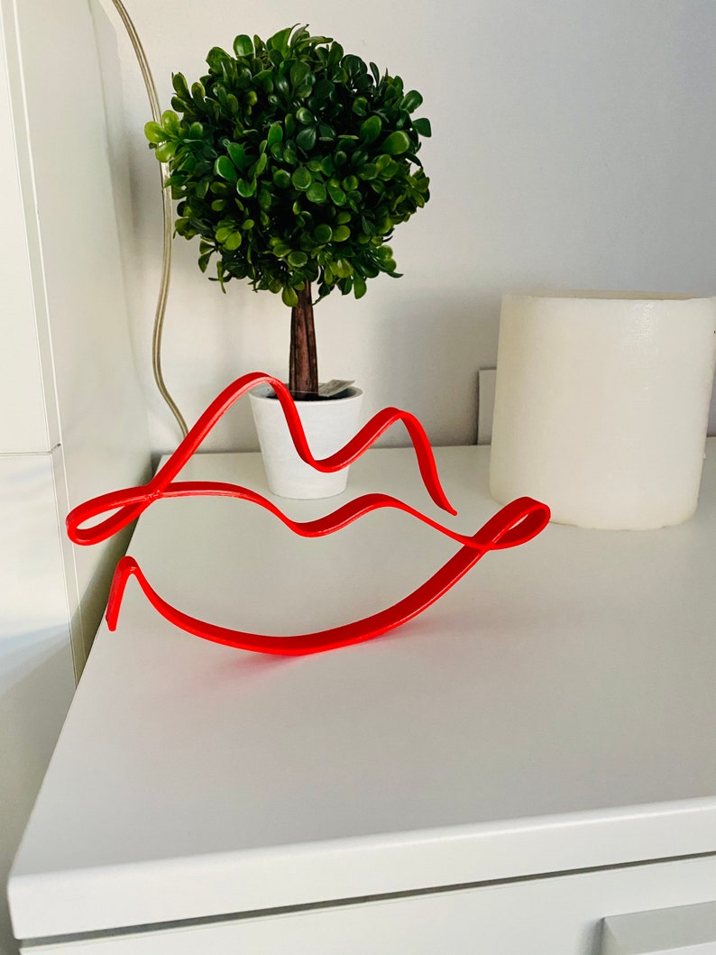 Lips, Sexy Item, BioPlastic furniture addition, windowsill statue, shelf sitter, desktop presents, always smile, love kiss, girlfriend hello Red