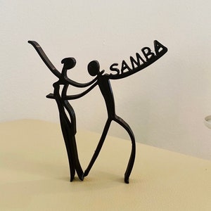 Samba, Dancing couple, minimalist art Plastic sculpture, tabletop figure, dance competitions, 3D print gift, home office decor, shelf sitter
