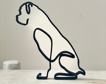 Boxer Dog Statue: Minimalist Art Decor