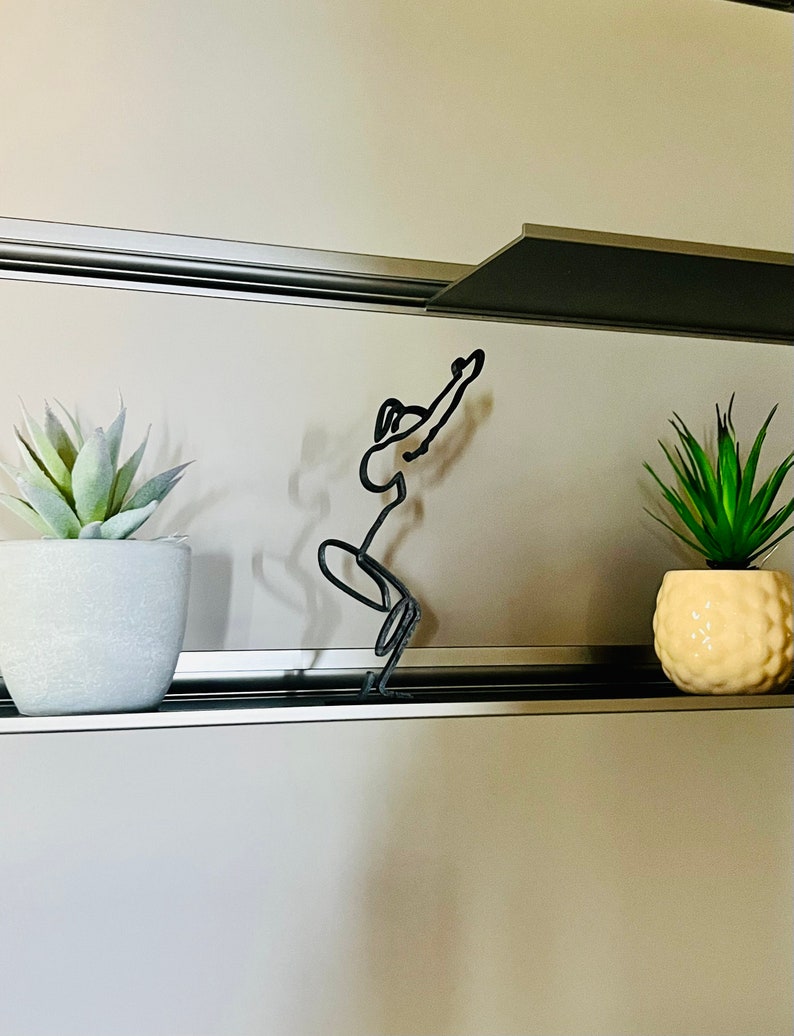 Chair Pose Yoga Bookshelf Plastic Figure Minimalist Art Etsy