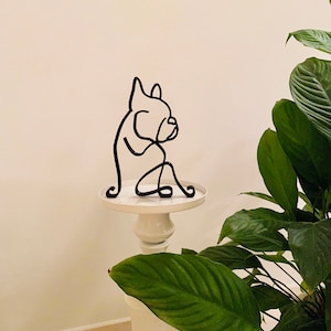 French Bulldog, Minimalist Art Plastic sculpture, most popular dog breeds, shelf home decor, tabletop figure, statue, 3D printed presents image 3