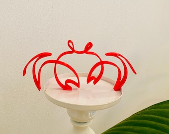 Crab, minimalist art sculpture, tabletop Plastic figure, sea, ocean, water, aqua, 3D printed gift, home decor, shelf birthday present, home