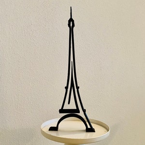 Tour Eiffel, Paris, France, art minimaliste, figurine en plastique, dessin au trait continu, souvenirs de voyage, lieu célèbre du monde, cadeaux imprimés en 3D