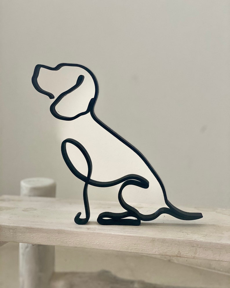 Beagle minimalist art Plastic sculpture dogs figure 3D image 5