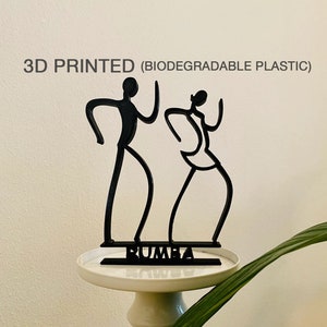 Rumba style, Dancing couple, rhythm, minimalist art sculpture, tabletop figure, 3D print gift, housewarming present, shelf sitter home decor