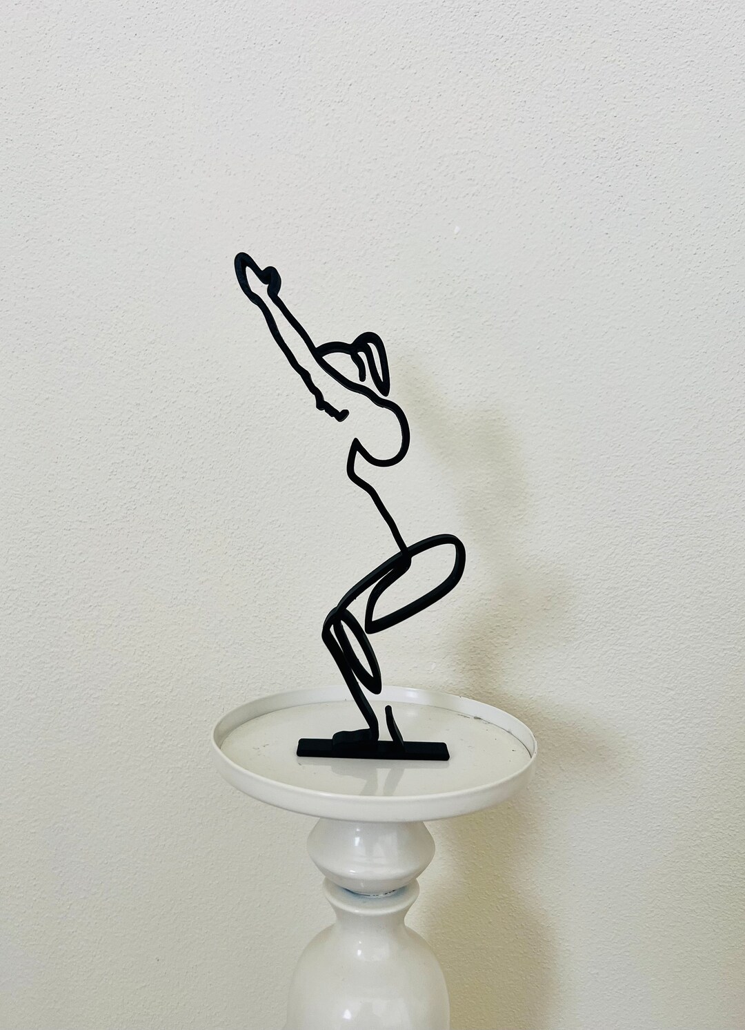 Chair Pose, Yoga, Bookshelf Plastic Figure, Minimalist Art, Windowsill