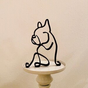 French Bulldog, Minimalist Art Plastic sculpture, most popular dog breeds, shelf home decor, tabletop figure, statue, 3D printed presents image 5