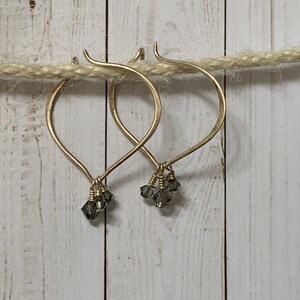 Teardrop Silver Earring with Blue Swarovski Cyrstals