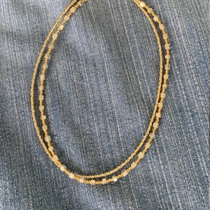 Beaded Choker with Square Metal Beads and Glass Seed Beads