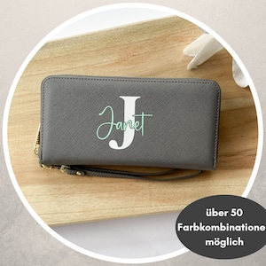 Damen Geldbörse 2in1 | Damen Portemonnaie groß | Damen Geldbeutel | Personalisiert | Geschenk | Geschenkidee Damen | mit Initial und Namen