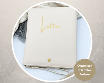 Organizador de folletos en U | Organizador familiar | Organizador de documentos | carpeta de documentos | Personalizado con nombre | Organizador de viajes