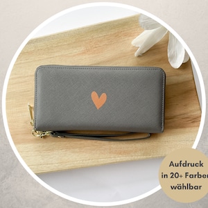 Damen Geldbörse 2in1 | Damen Portemonnaie groß | Damen Geldbeutel | Personalisiert | Geschenk | Geschenkidee Damen | mit Herz