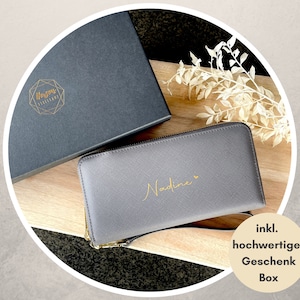 Damen Geldbörse 2in1 | Damen Portemonnaie groß | Damen Geldbeutel | Personalisiert | Geschenk | Geschenkidee Damen | mit Namen und Herz