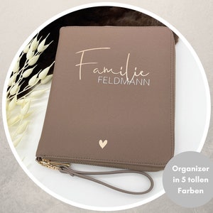 U-Heft Organizer Familienorganizer Dokumentenorganizer Dokumentenmappe Personalisiert mit Familiennamen Travelorganizer Bild 1