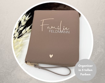 U-Heft Organizer | Familienorganizer | Dokumentenorganizer | Dokumentenmappe | Personalisiert mit Familiennamen | Travelorganizer