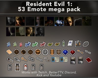 Resident Evil - Mega Pack de 53 emoticonos (Twitch/Discord)