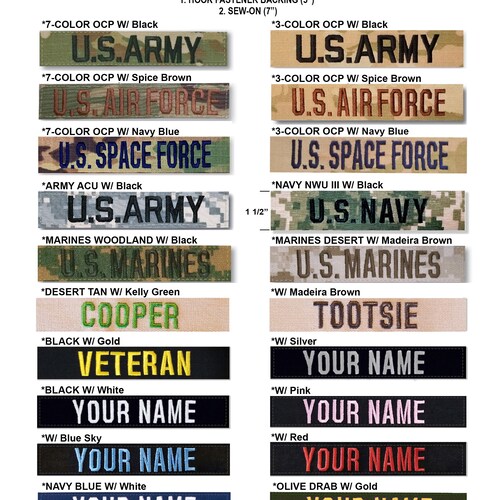 CUSTOM Embroidered NAME TAPE With Hook Fastener Etsy