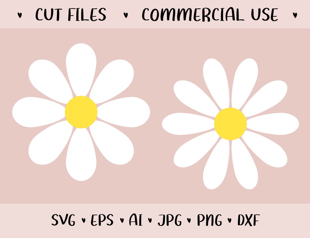 Daisy SVG Vector, EPS, DXF, Ai, Png, Jpg Files for Cricut, Silhouette