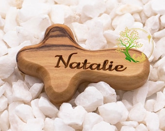 Personalized Olive Wood Comfort Cross: Baptism Christening Gift
