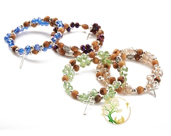Handmade Olive Wood Rosary Bracelet – Holy Land Religious Gift
