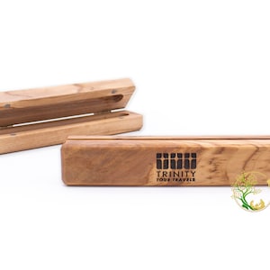 Personalized wooden Pen Box | Customized Olive Wood Pen Box | Engraved wooden pen Case - Pen Gift box hand carved in the Holy Land