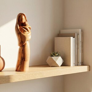 Hand-Carved Olive Wood Mother Mary and Baby Jesus Statue - Holy Land Art image 6