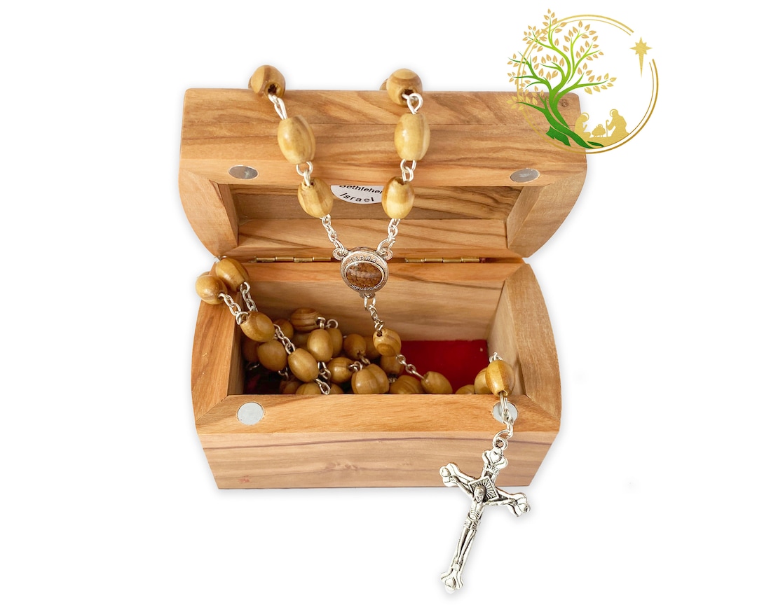 Handmade Olive Wood Rosary Beads From Holy Land: Catholic Gift - Etsy