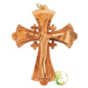 Jerusalem Wall Cross Made of Olive Wood. Makes a perfect cross for kids room or Religious gift for baptism, christening or first communion