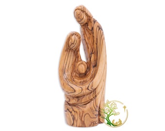 Mothers day Religious Gift | Holy Family statue for mothers day | Olive wood Christian statue of Holy mothers Mary, St Joseph & Jesus